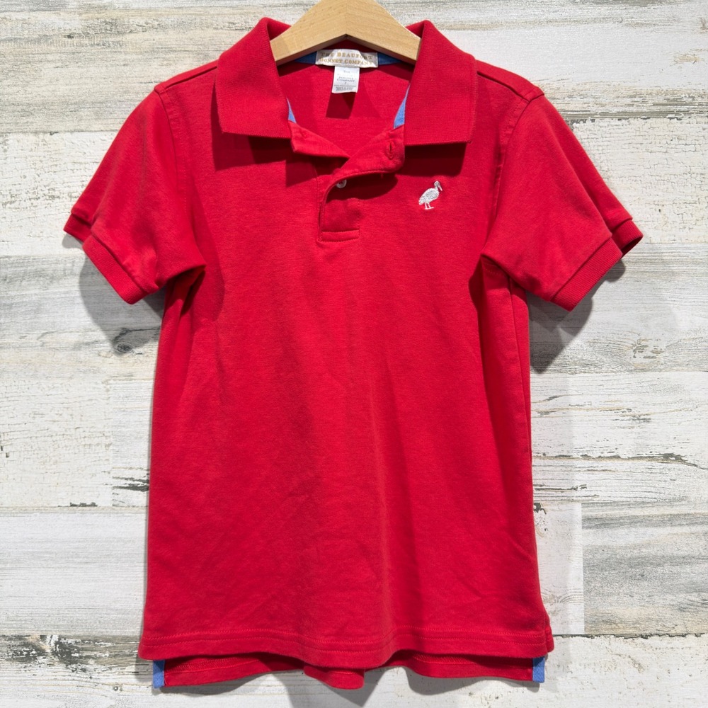 The Beaufort Bonnet Company Polo Boys 7 Red Pima Cotton Preppy EUC
